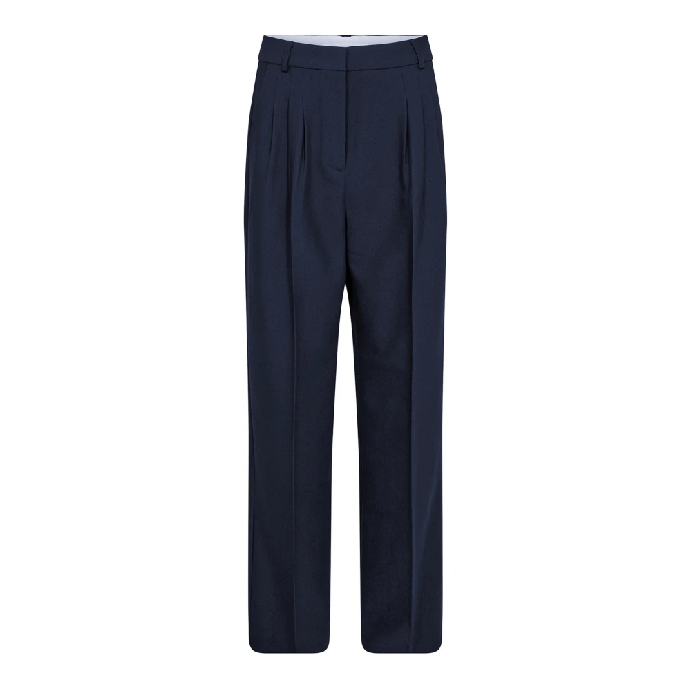 Co'couture Blue Straight Trousers, Female, Xl, Volacc Long Pleat Pant