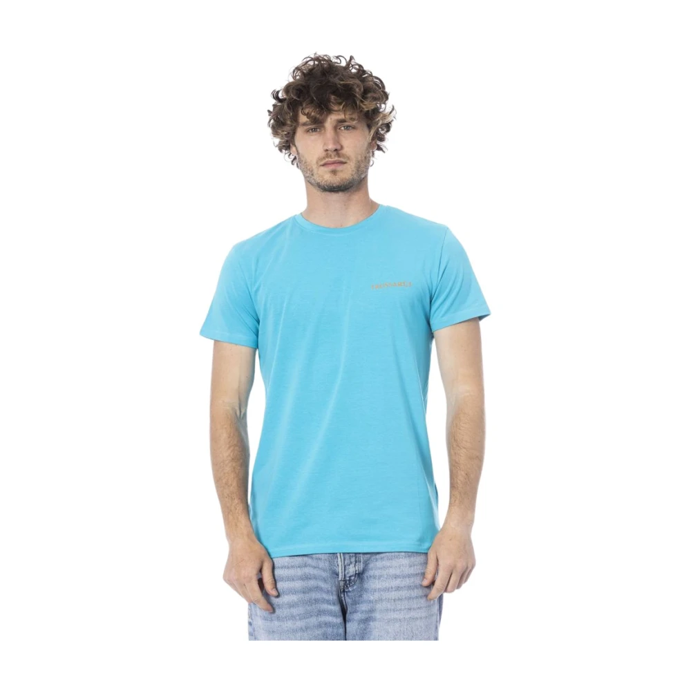 Trussardi Blauw Beachwear T-shirt met Logo Print Blue Heren