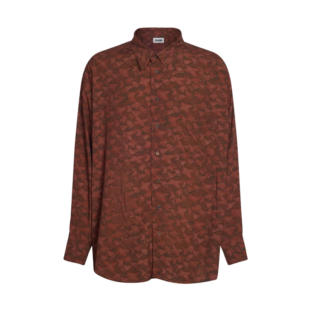 Magliano Rode Viscose Shirt met Handen van Mensen Red Heren