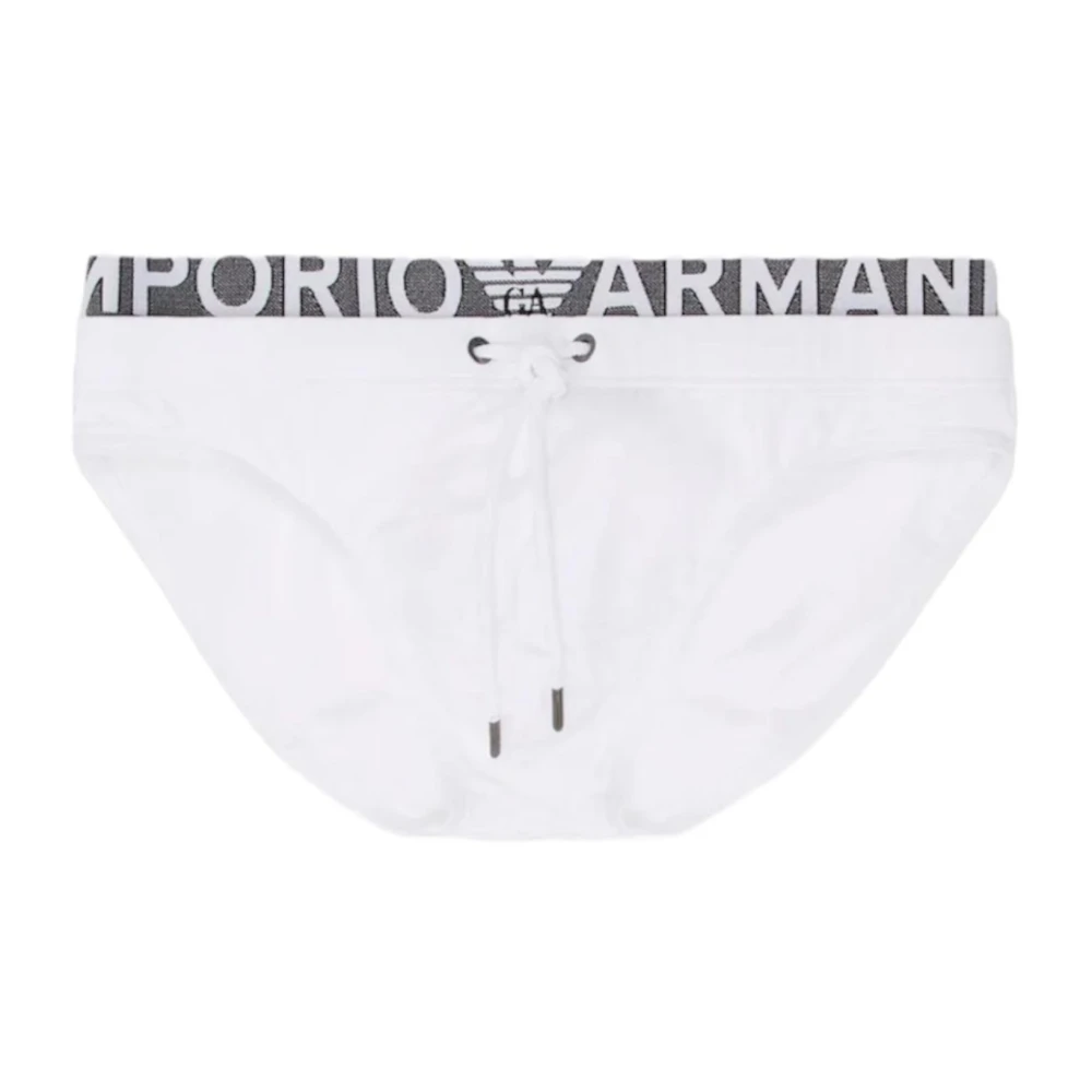 Emporio Armani Men's White Beachwear 2117343R40400010 - Beachwear - L - Swimwear