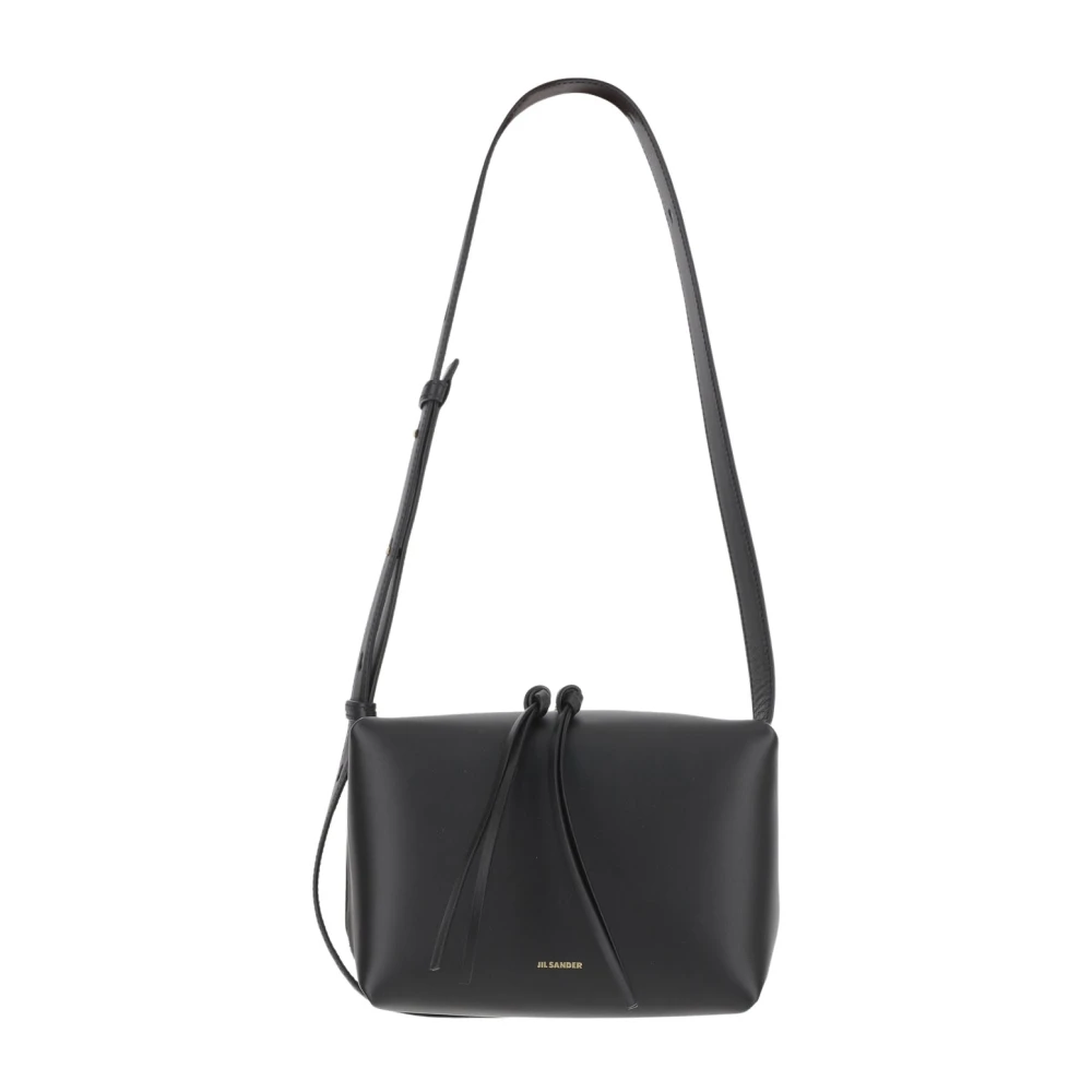 Jil Sander Women's Black Leather Crossbody Bag With Double Zipper