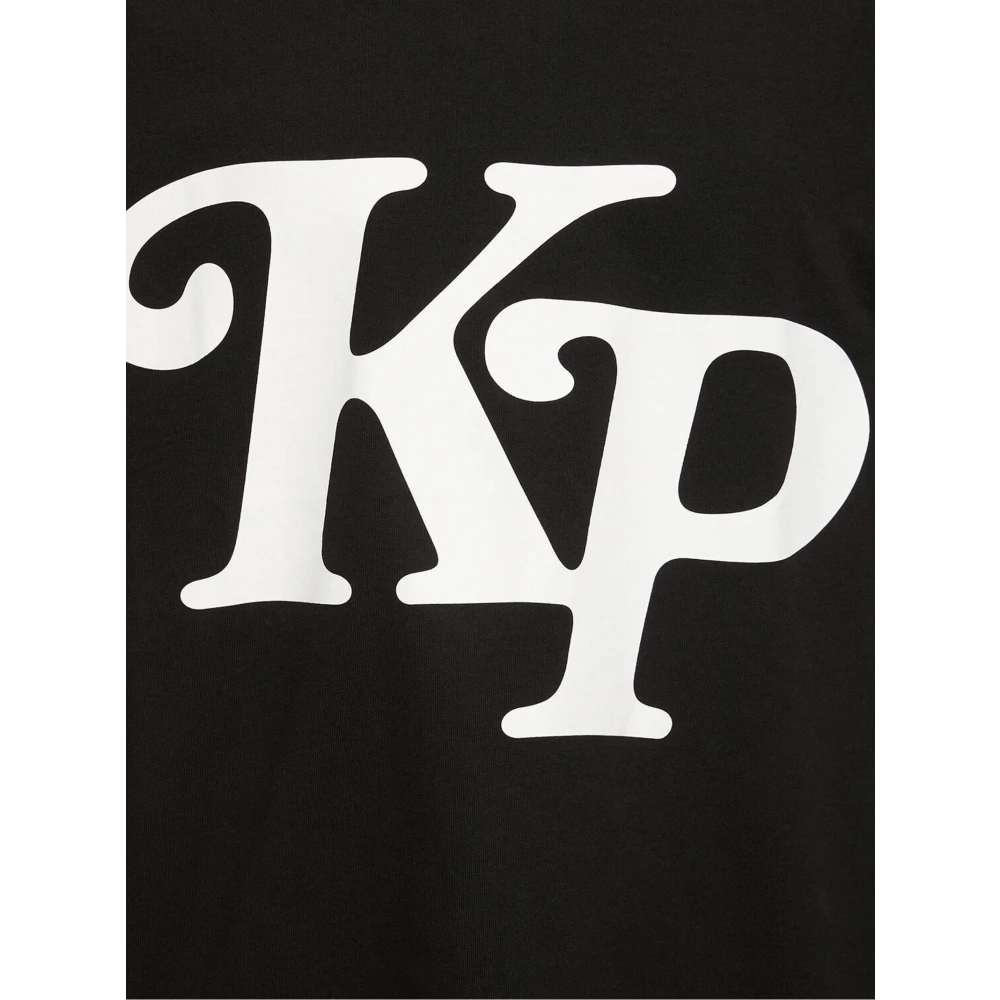 Kenzo Zwarte katoenen T-shirt met logo print Black Heren