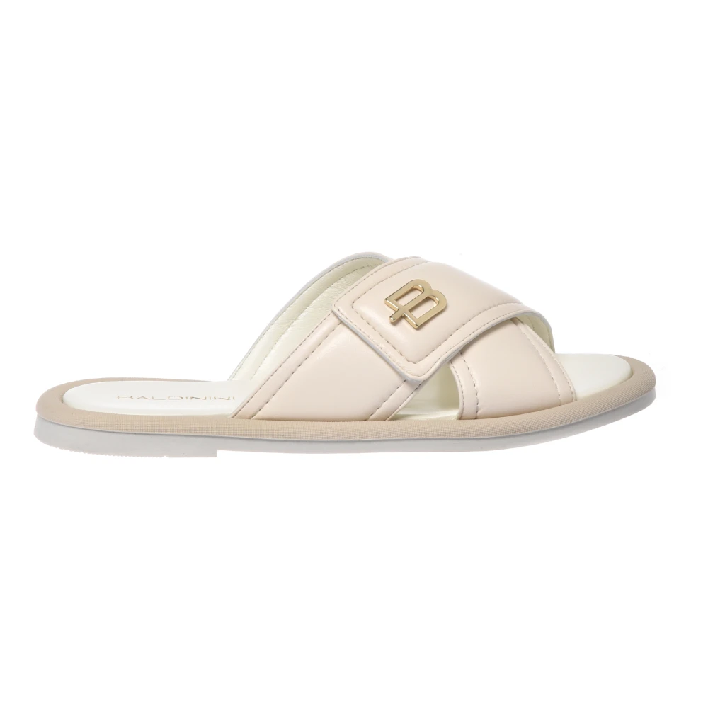 Baldinini Vrouw Wit Schoenen Dames, 36 1/2 Eu, Leer, Leren Muilezel