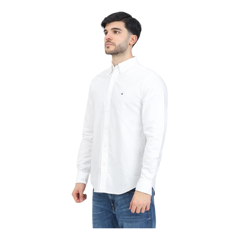 Tommy Hilfiger Witte Oxford Overhemd Lange Mouwen White Heren