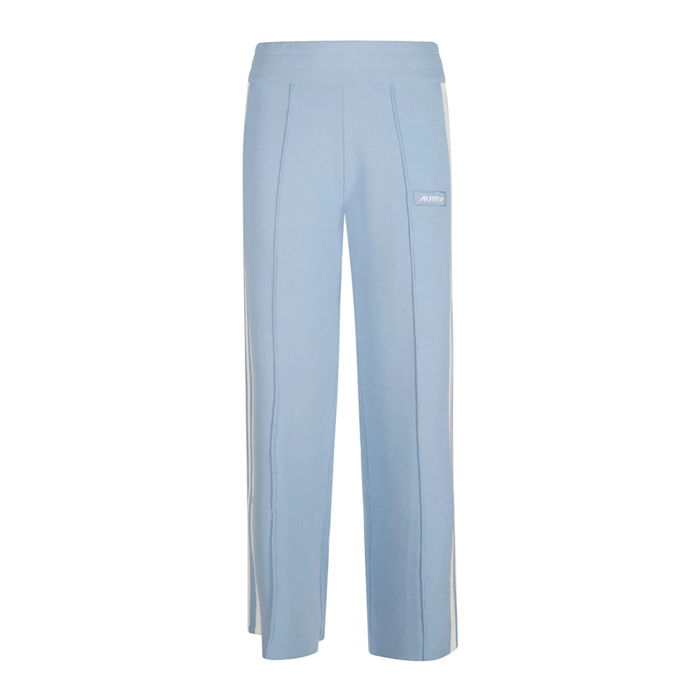 Autry Blauwe Gebreide Broek met Witte Banden Blue Dames