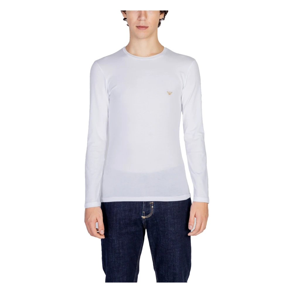 Emporio Armani Witte Lange Mouw Gebreide Kleding White Heren
