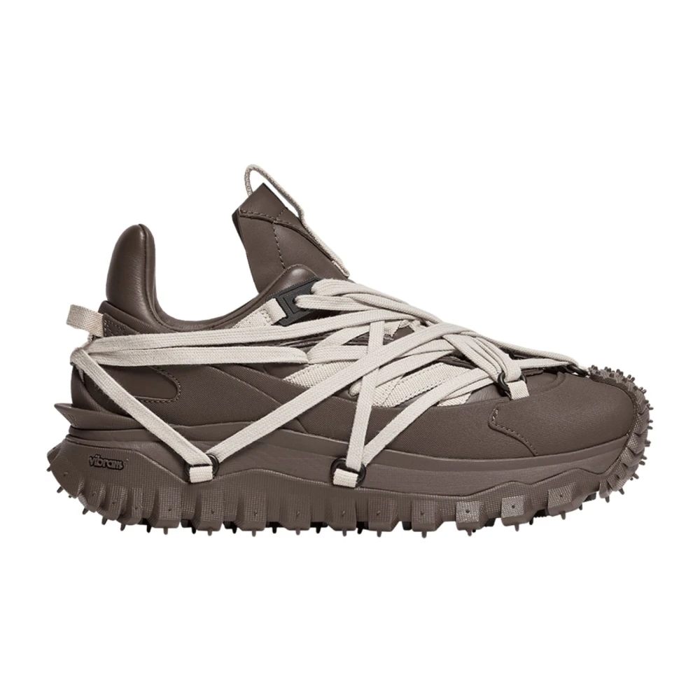 Moncler Trailgrip Megalace Leather Sneakers Heren Schoenen Bruin