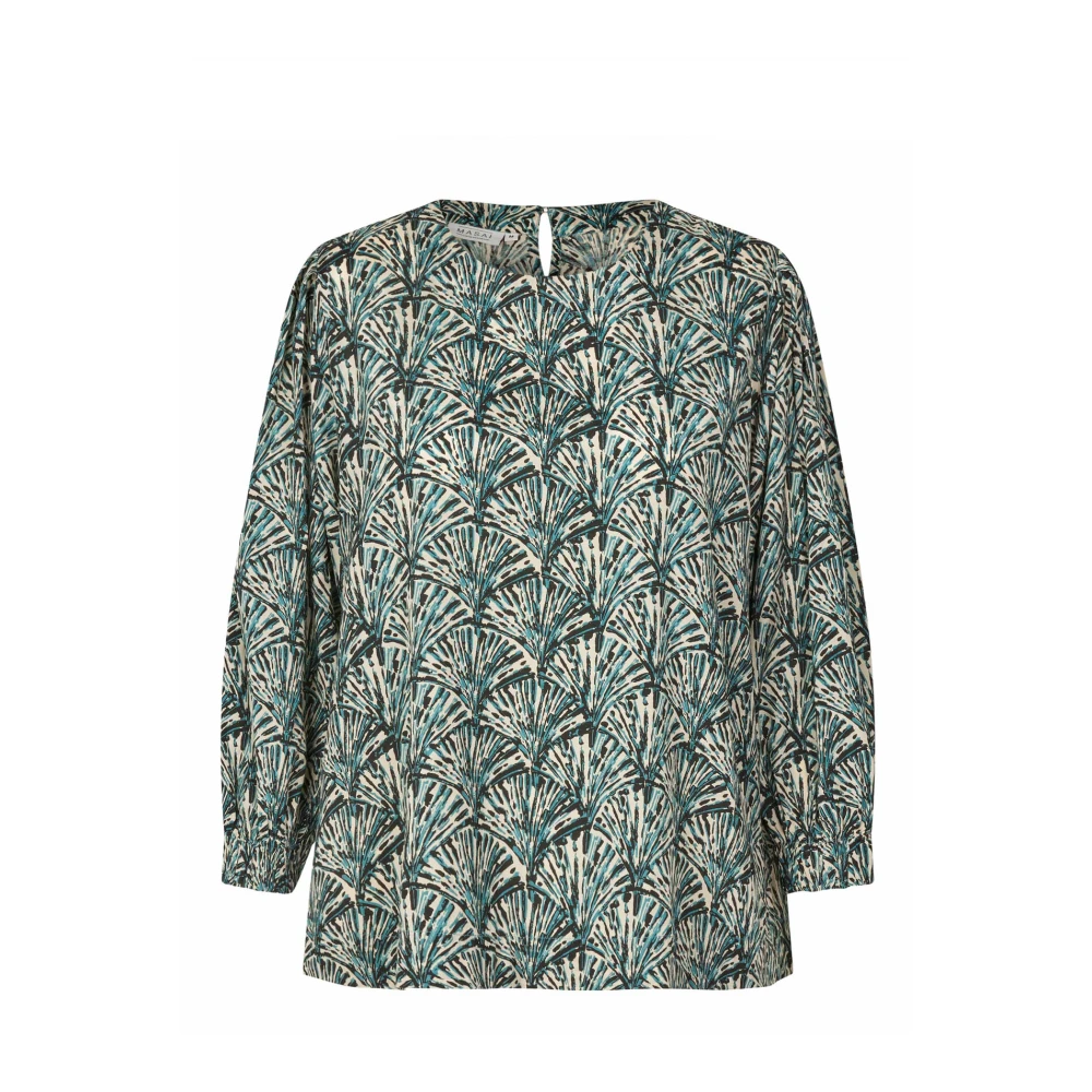 Masai Bloemenprint Top Teal Green Dames