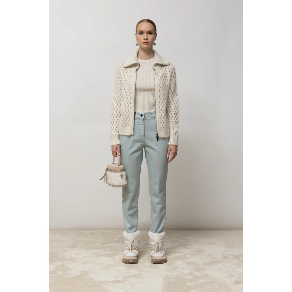 PESERICO Bull denim cropped jeans Green Dames
