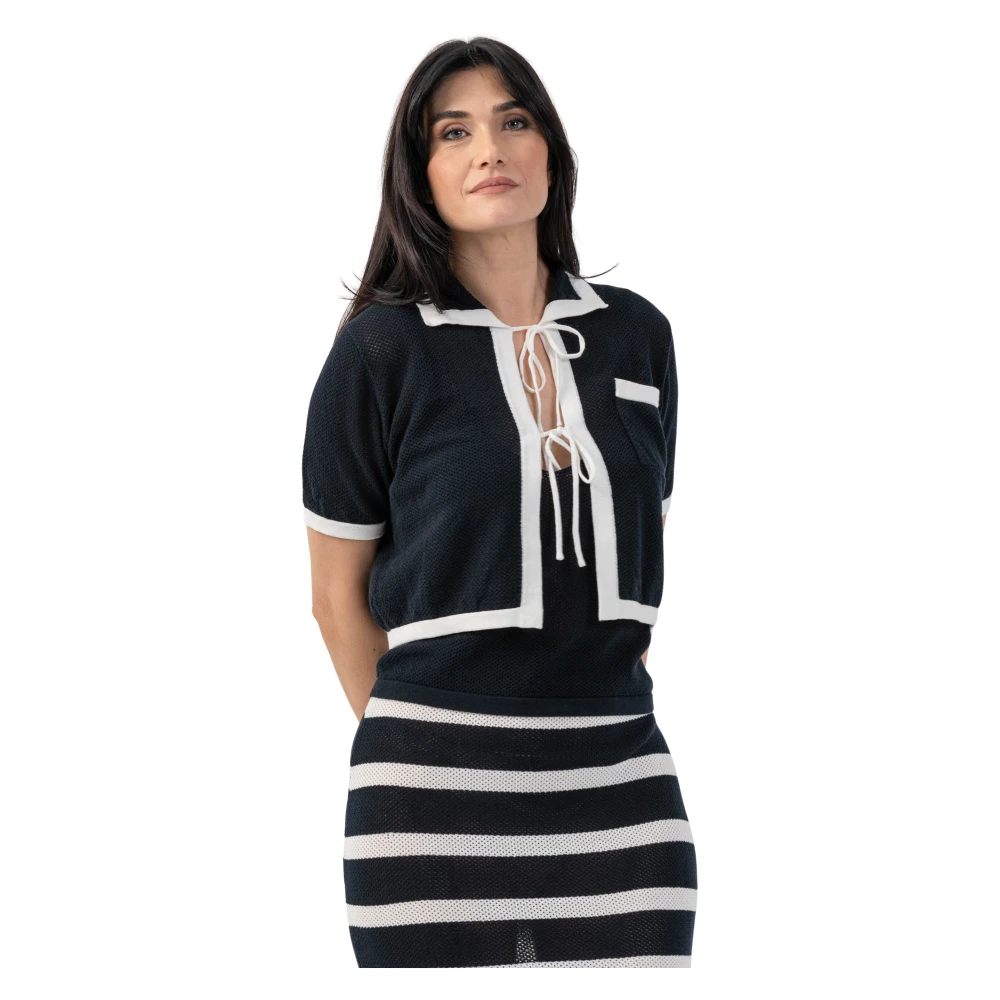 Kocca Blue Maglia Cardigan In Cotone - Female - Cardigans - L - Knitwear