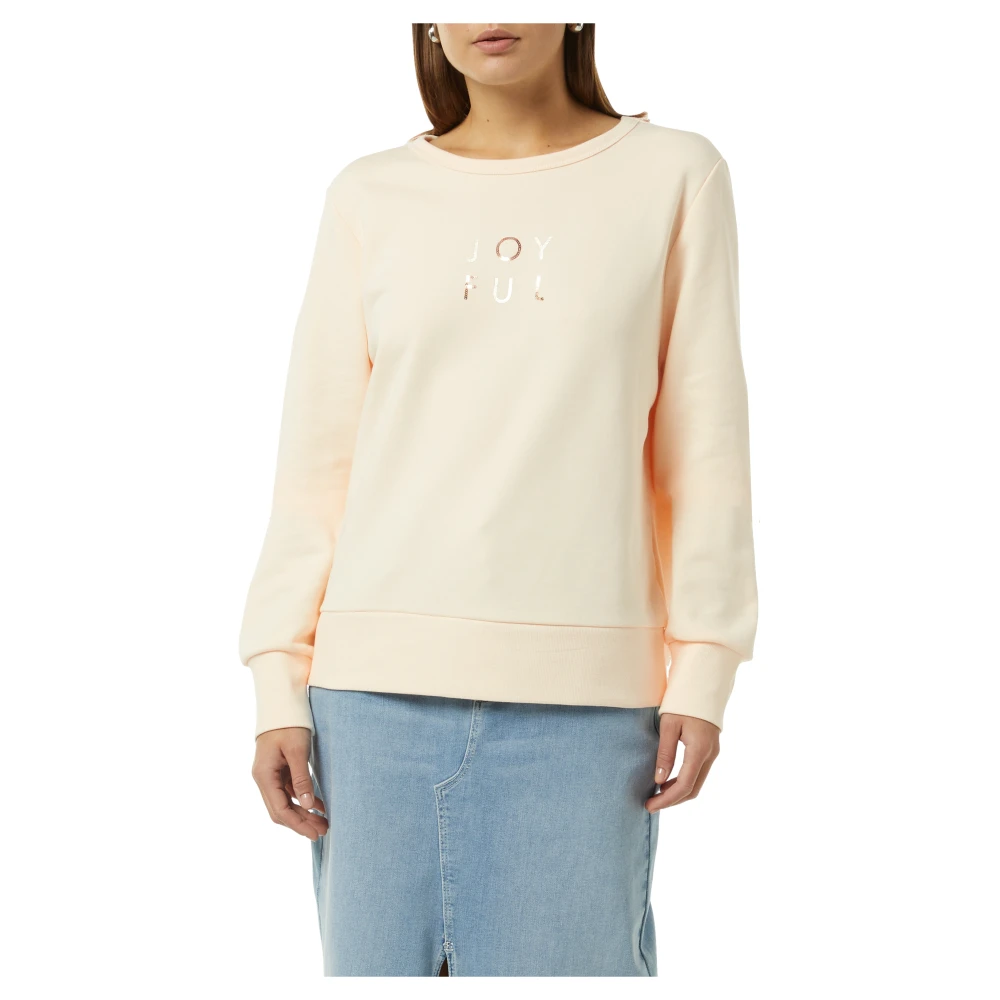 comma Casual Artwork Sweatshirt Beige Dames