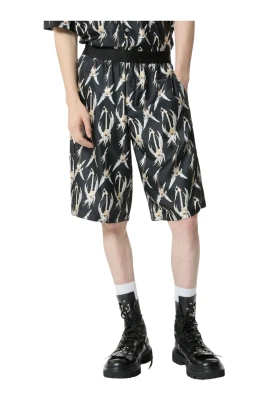 Shorts med tryck och elastisk midja