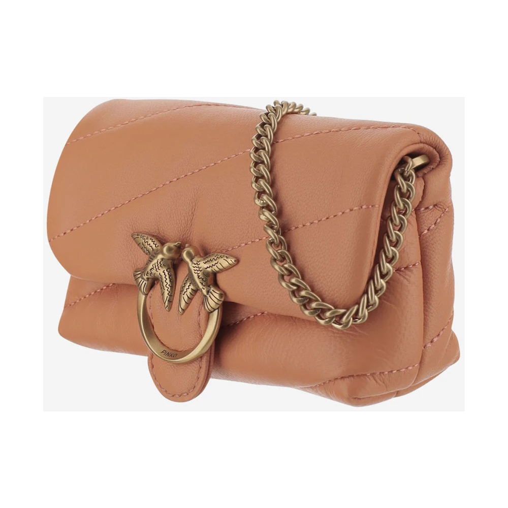 pinko Gewatteerde leren schoudertas Love Birds Orange Dames