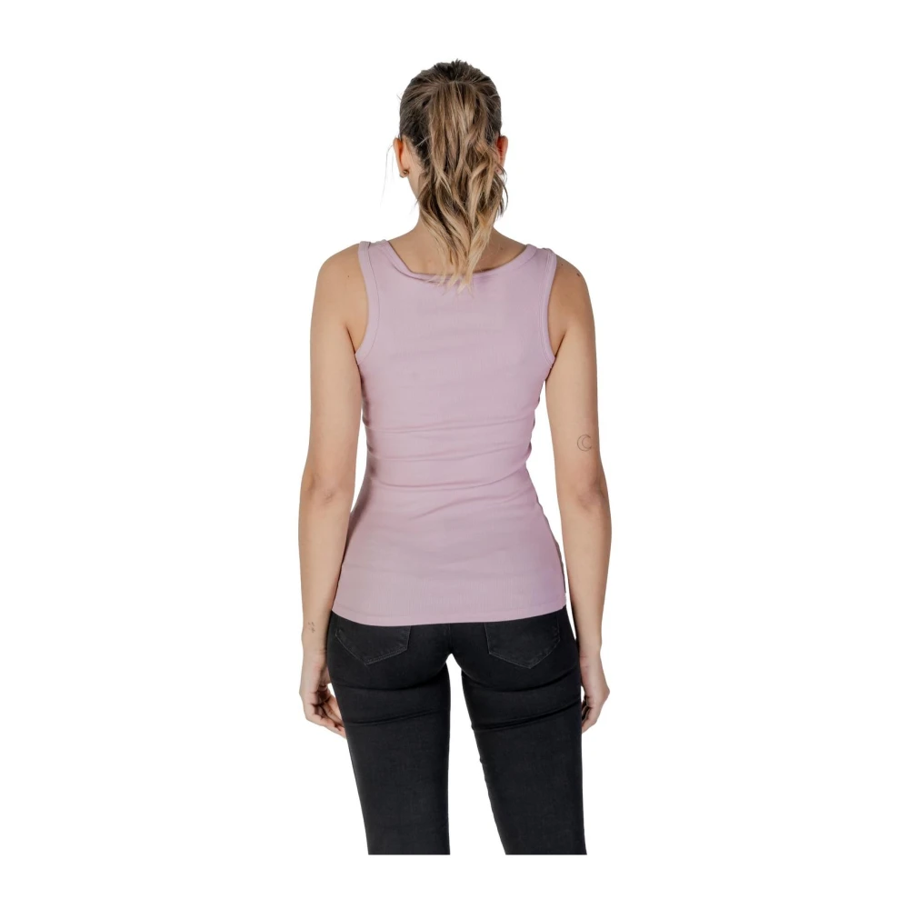 Guess Lila Print Mouwloze Tanktop Purple Dames