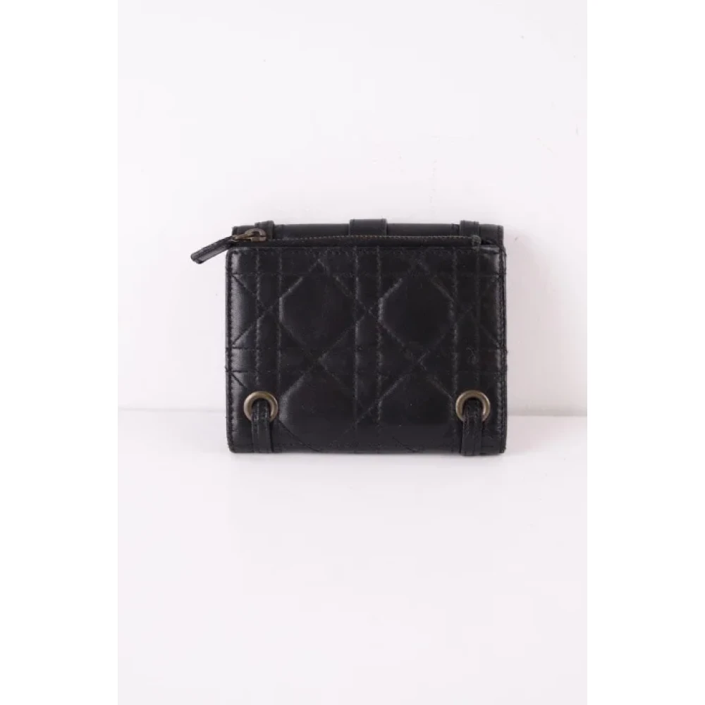 Dior Vintage Pre-owned Leather wallets Black Dames
