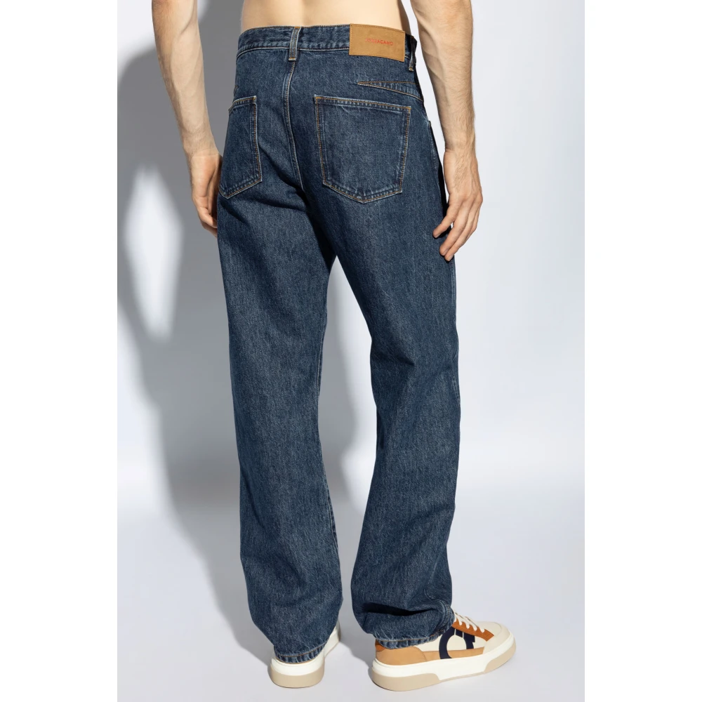 Salvatore Ferragamo Jeans met logo Blue Heren