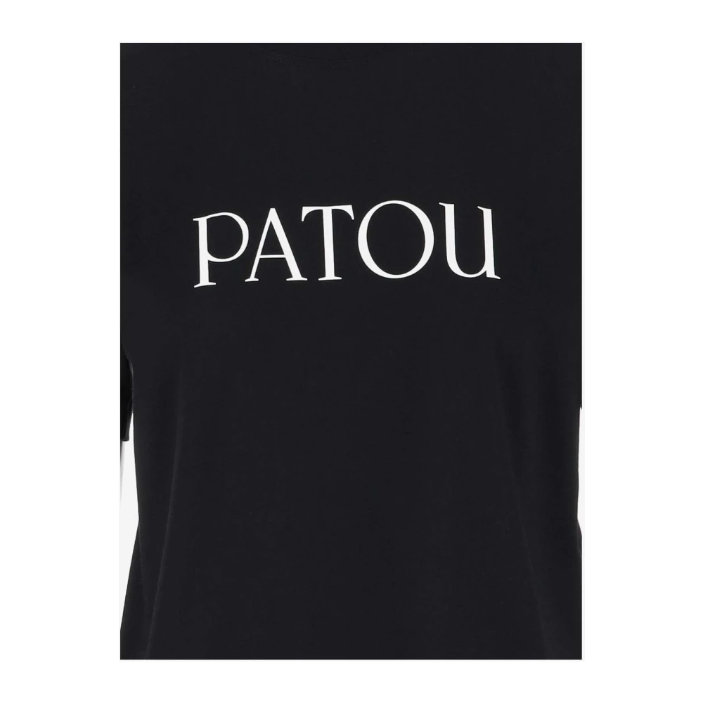 Patou Katoenen T-shirt met Logo Zwart Black Dames