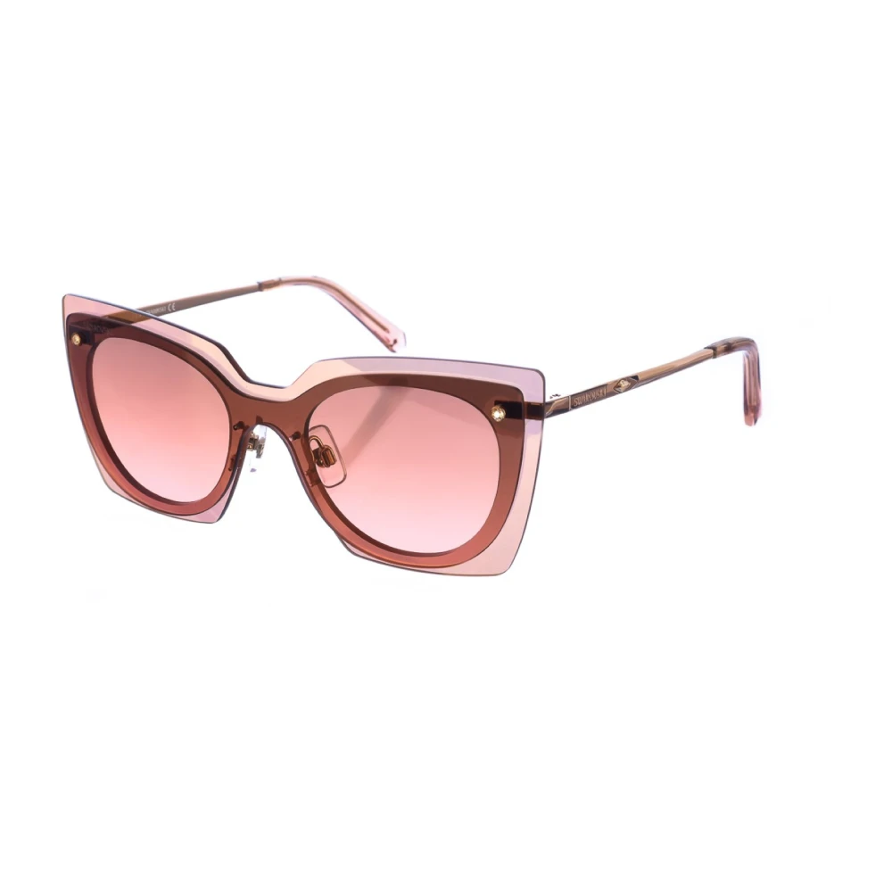 Swarovski Women's Red Oval Acetate Sunglasses With Uv Protection