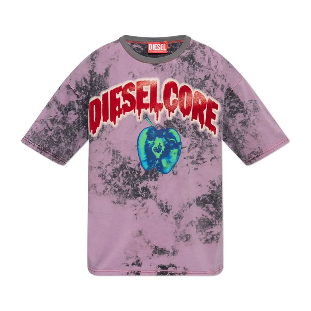 Diesel T-shirt T-Boxt-R9 Purple Heren