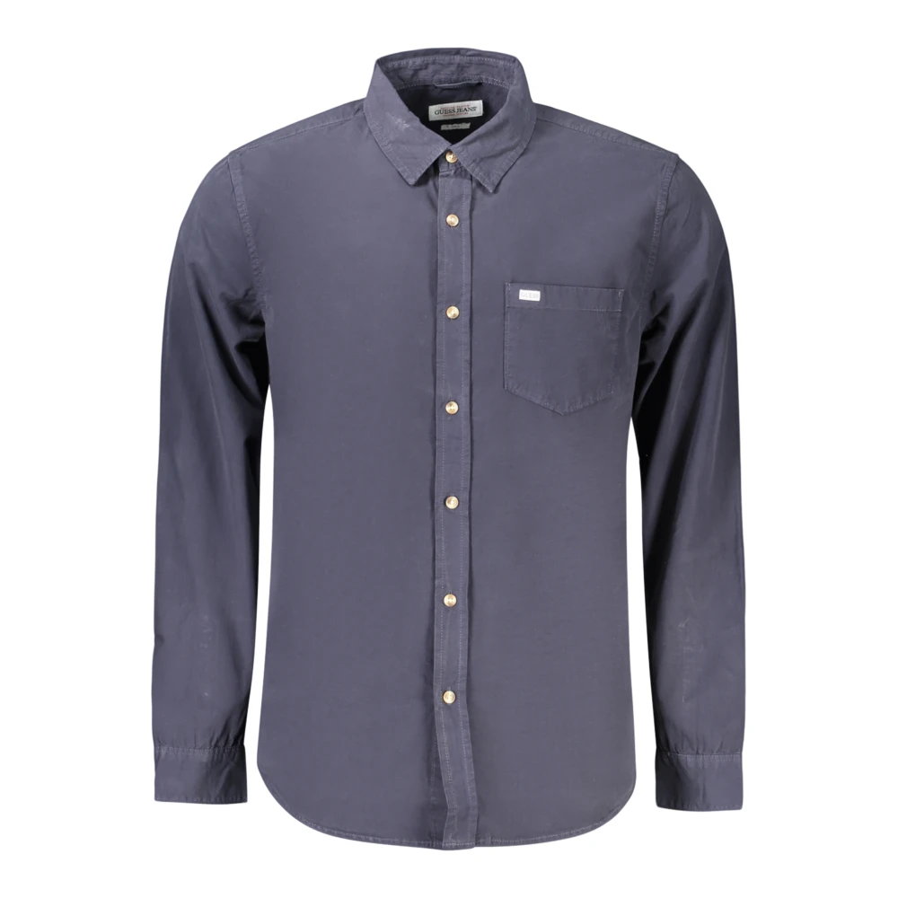 Guess , Casual Shirts, Male, Blue, L, Long-Sleeved Shirt