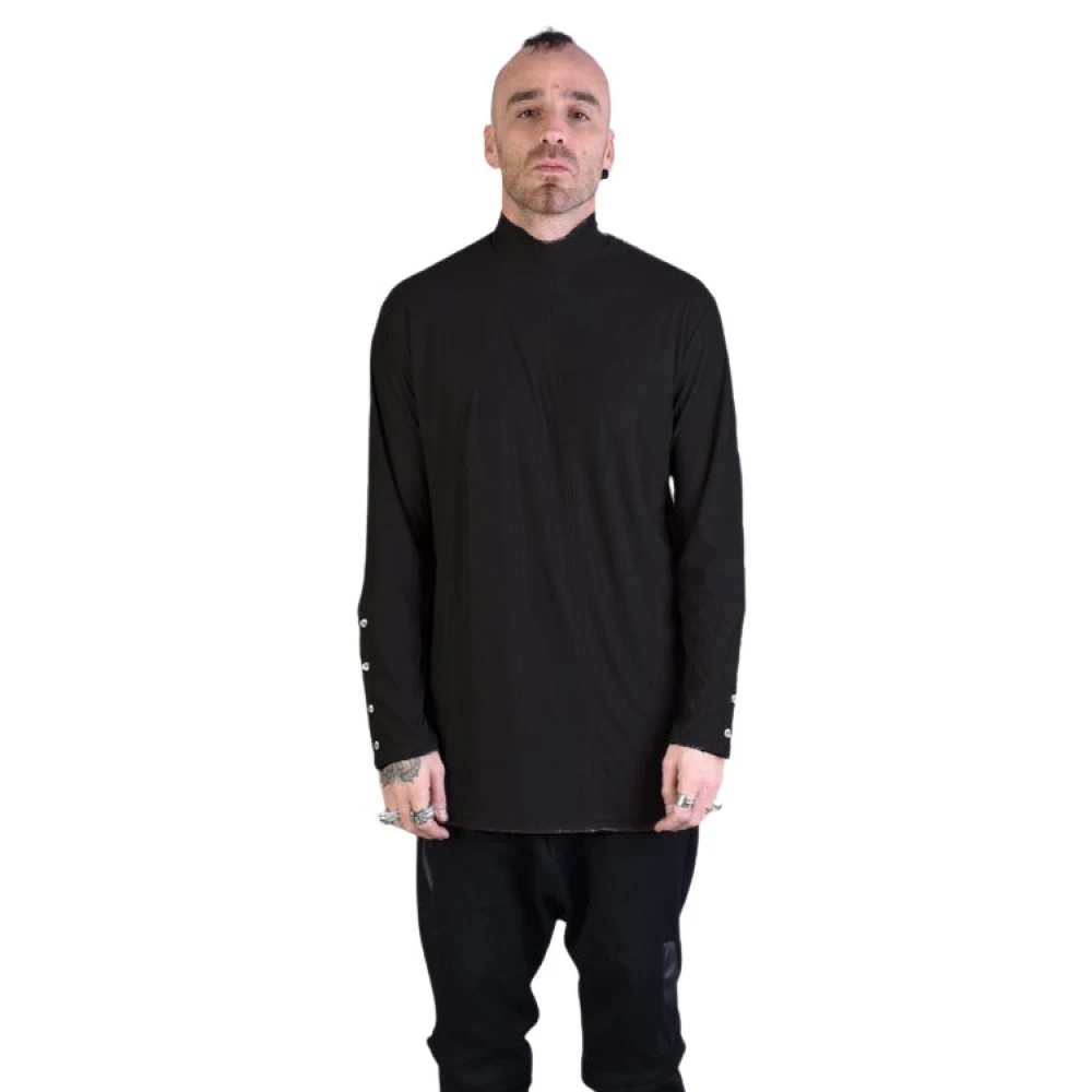 La Haine Inside Us Gestreept Polo Shirt met Lange Mouwen Black Heren