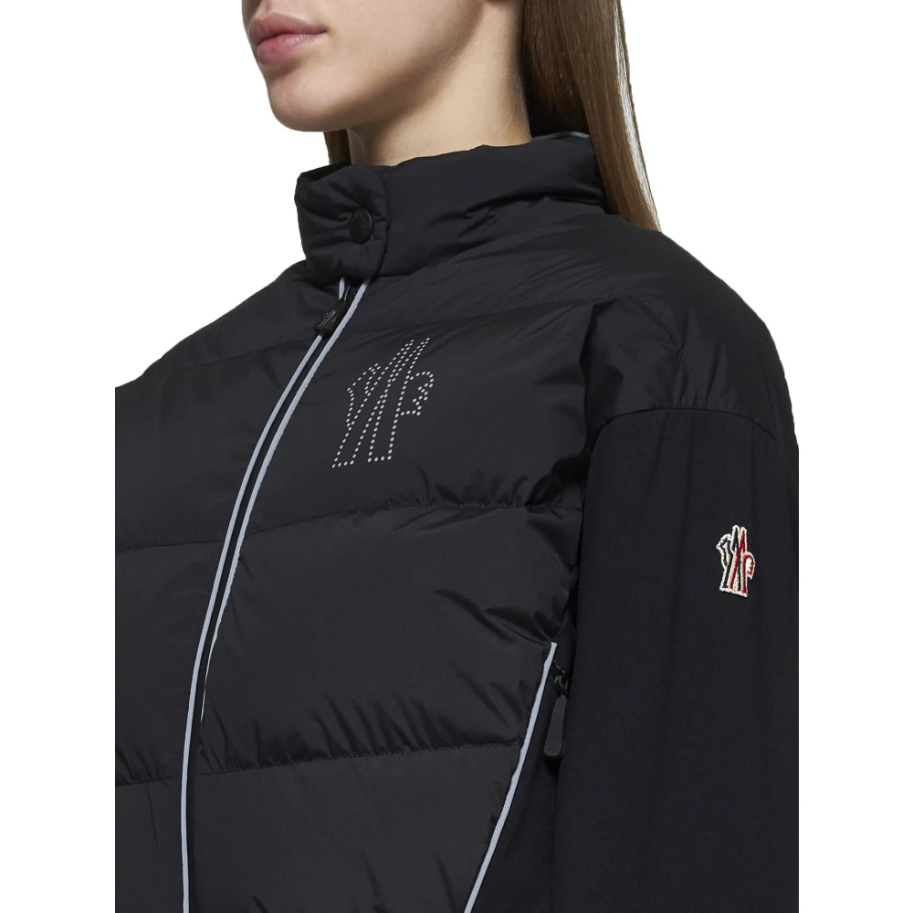 Moncler Zwarte Gebreide Gewatteerde Vest Black Dames