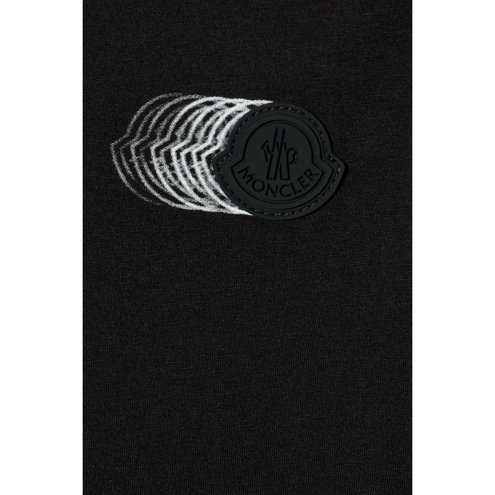 Moncler T-shirt met logopatch Black Heren