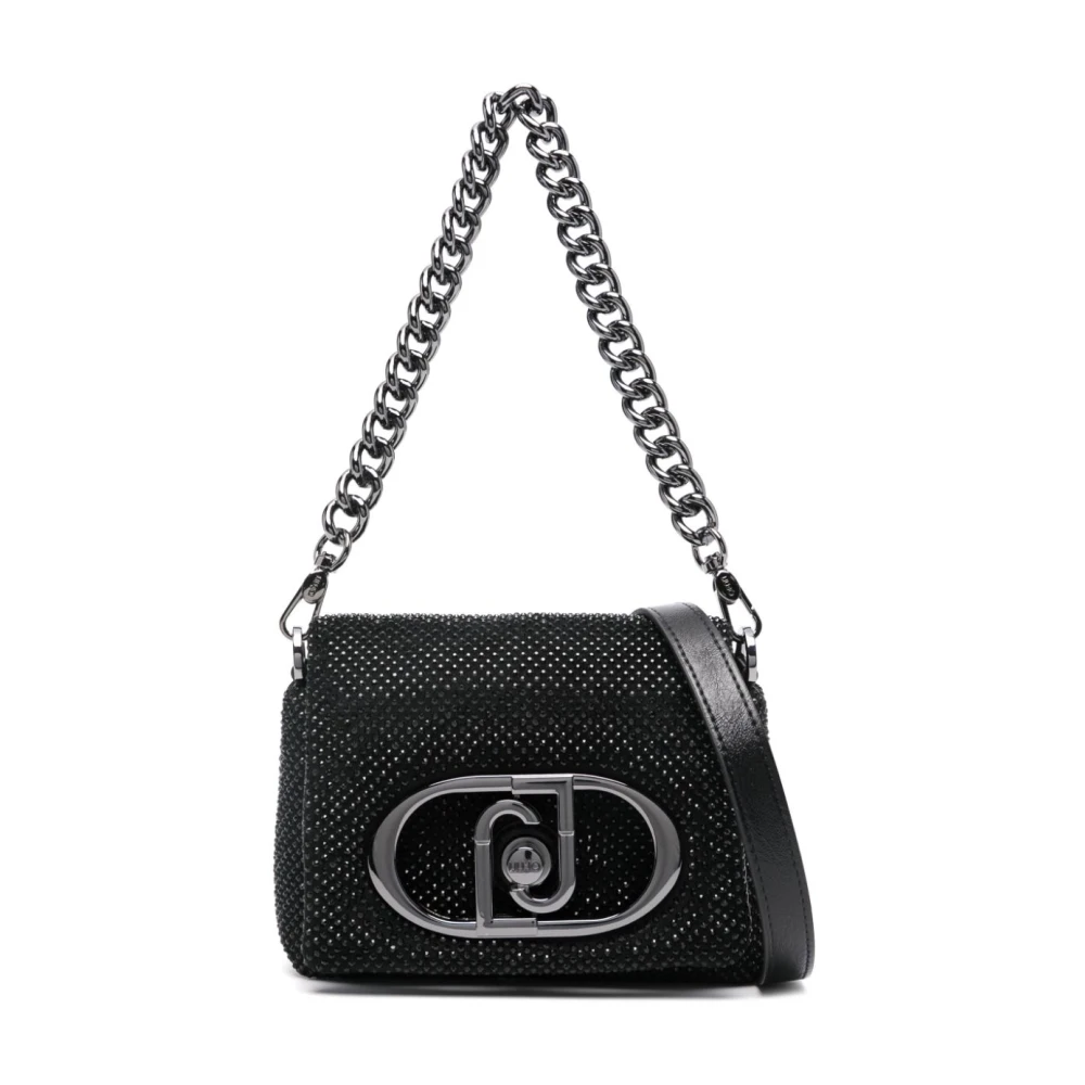 Liu Jo Zwarte Strass Ketting Handtas Black Dames