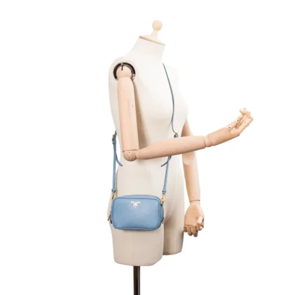 Prada Vintage Pre-owned Leather prada-bags Blue Dames
