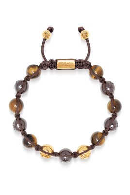 menand-39-s-beaded-bracelet-with-burgundy-ceramic-tiger-eye-and-gold-balls