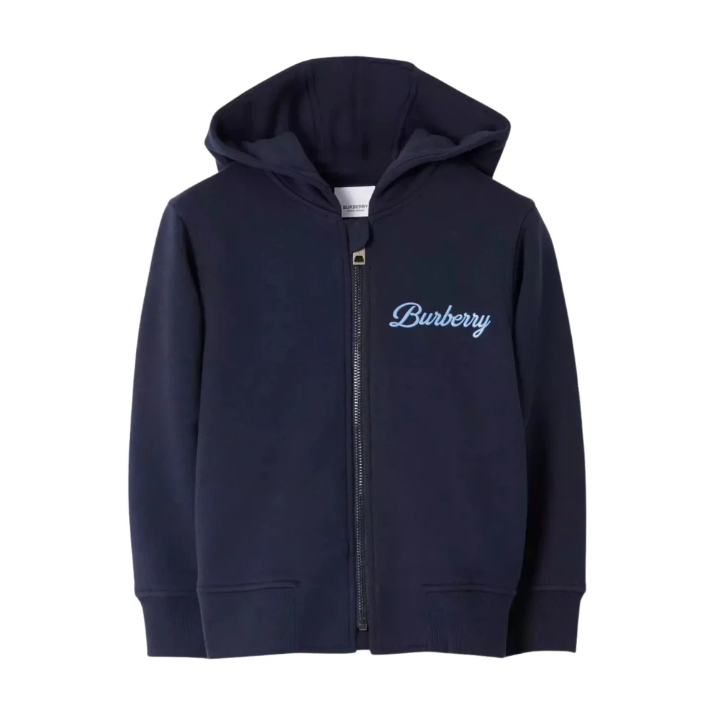 Burberry Marinblå Hoodie med tryck Blue, Unisex