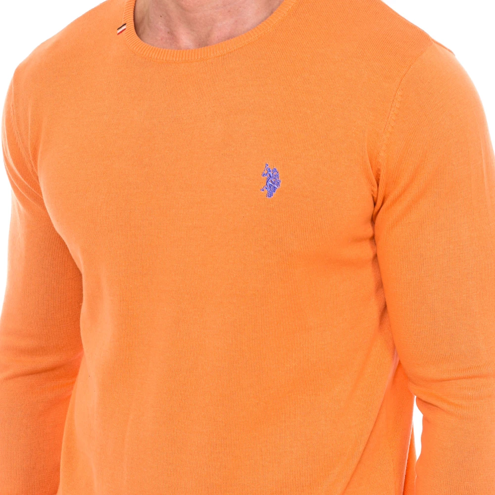 U.s. Polo Assn. Ronde Hals Lange Mouw Trui Orange Heren