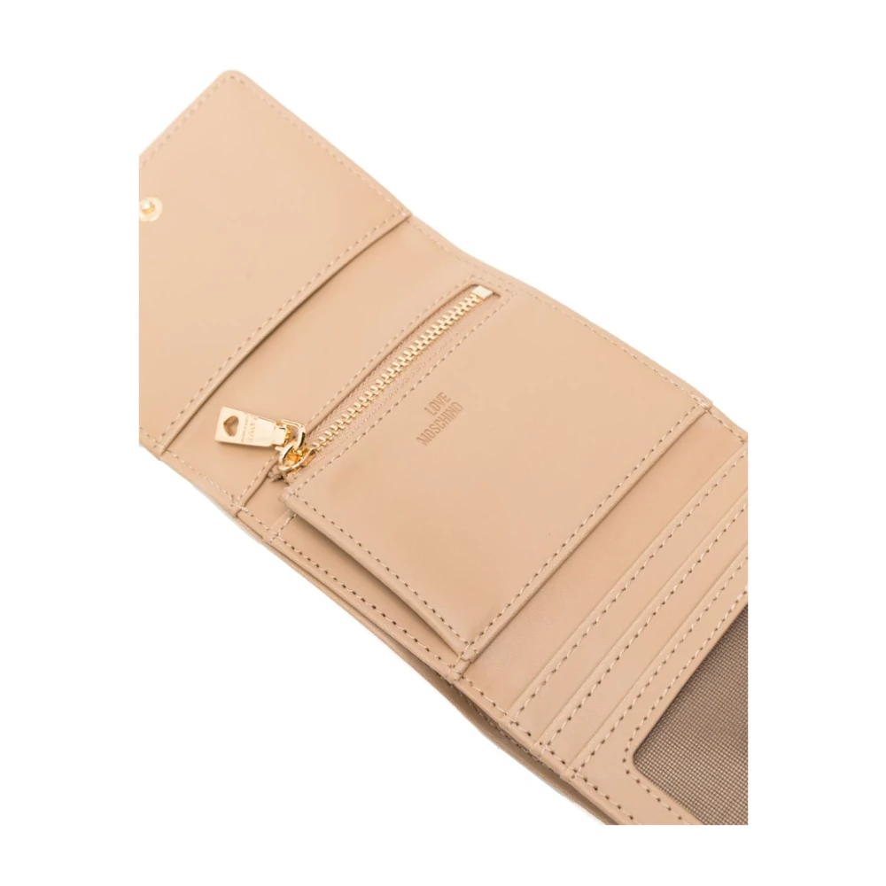 Love Moschino Beige Portemonnee met Omslag Beige Dames