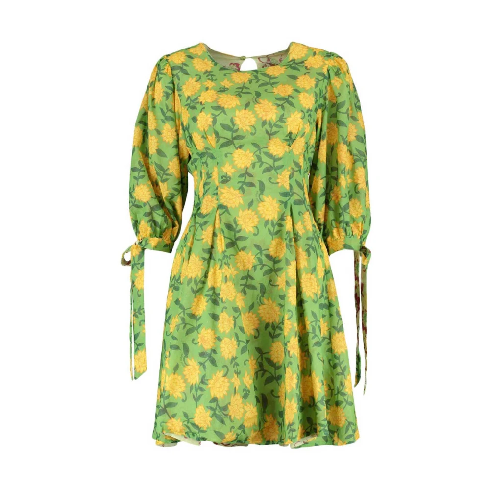 HARPER & YVE gebloemde reversible jurk ALEXIS geel groen