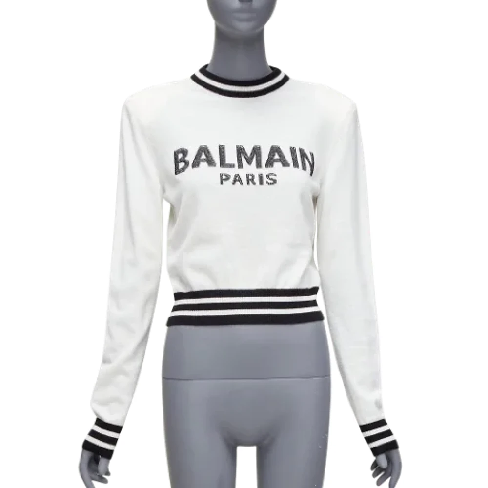 Balmain Pre-owned Wool tops Beige Dames