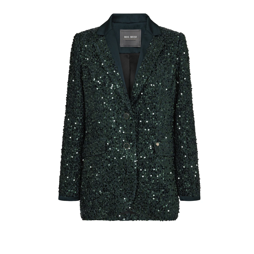 MOS MOSH Paillet Blazer Donker Pine Elegante Stijl Green Dames