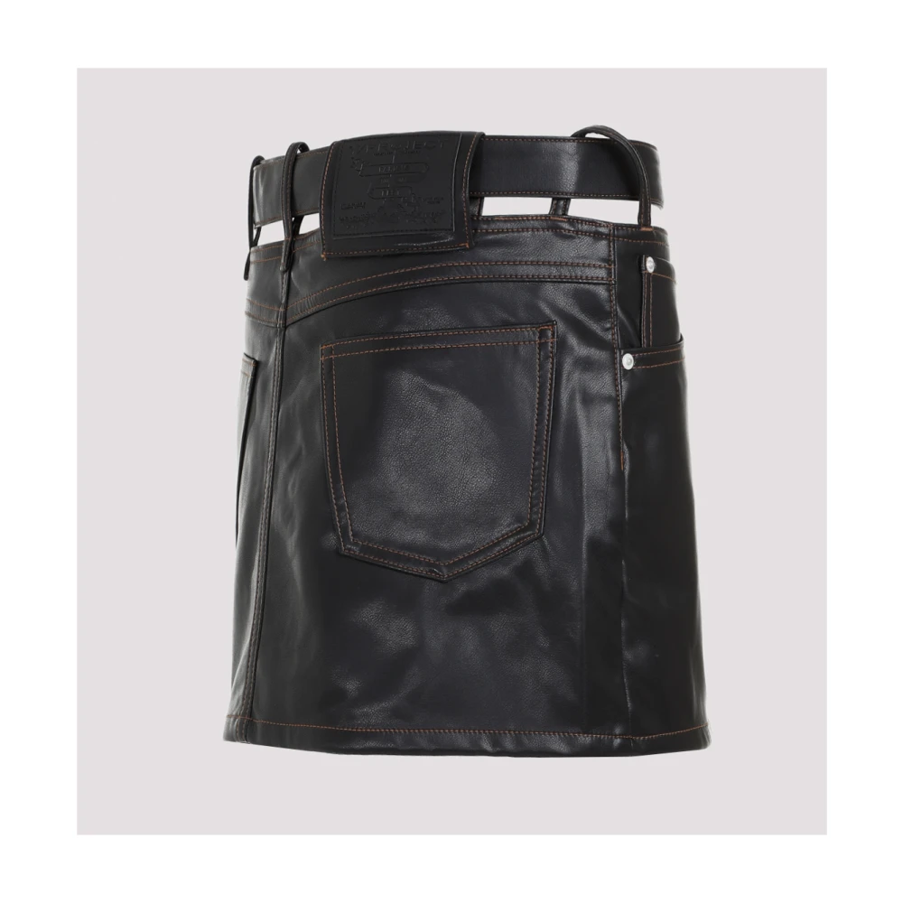 Y Project Leather Skirts Black Dames