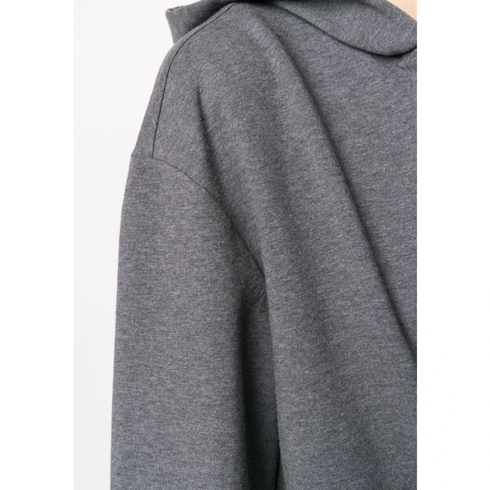 BRUNELLO CUCINELLI Donkergrijze zip-through hoodie met messing details Gray Dames