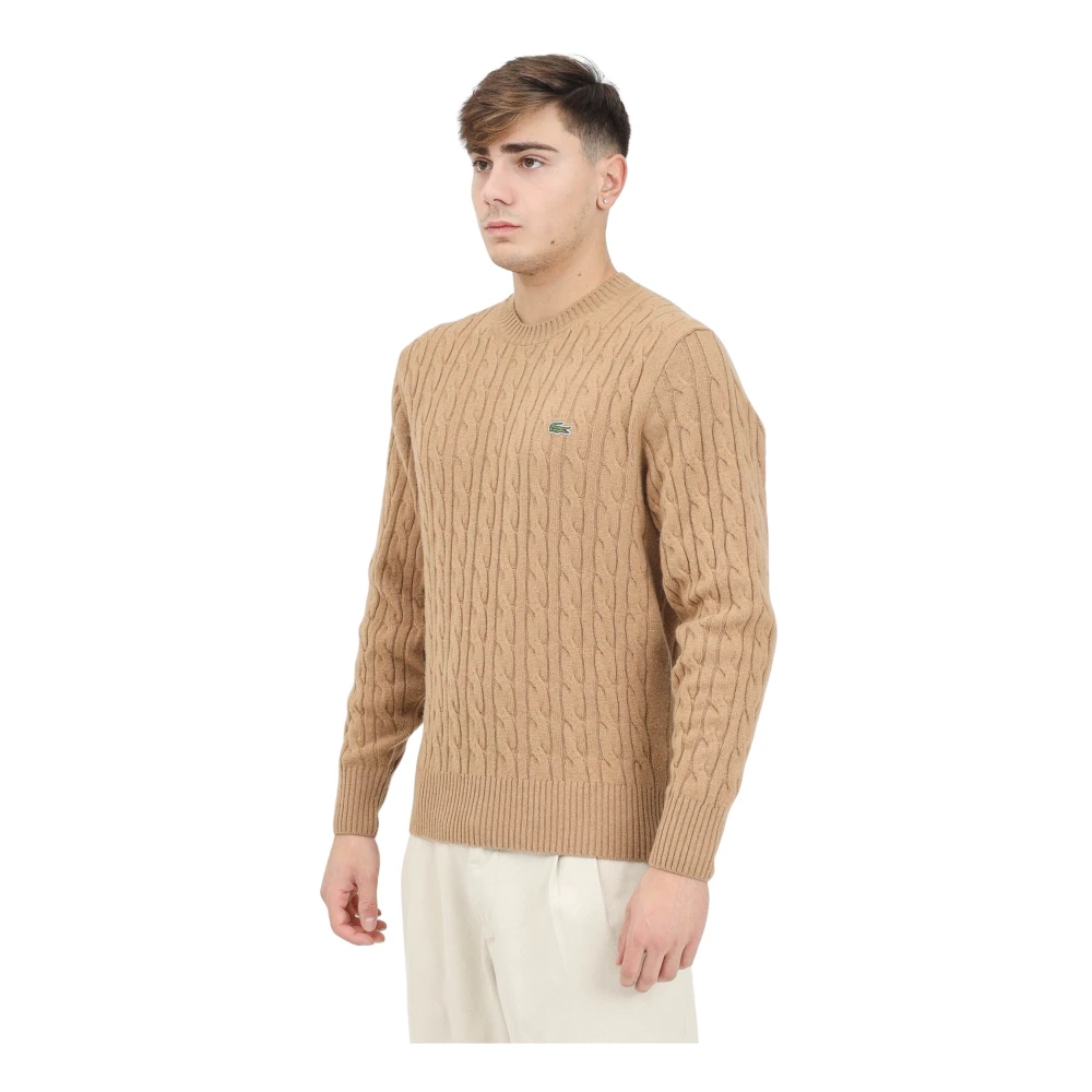 Lacoste Beige Crewneck Sweater Vinter Essential Beige, Herr