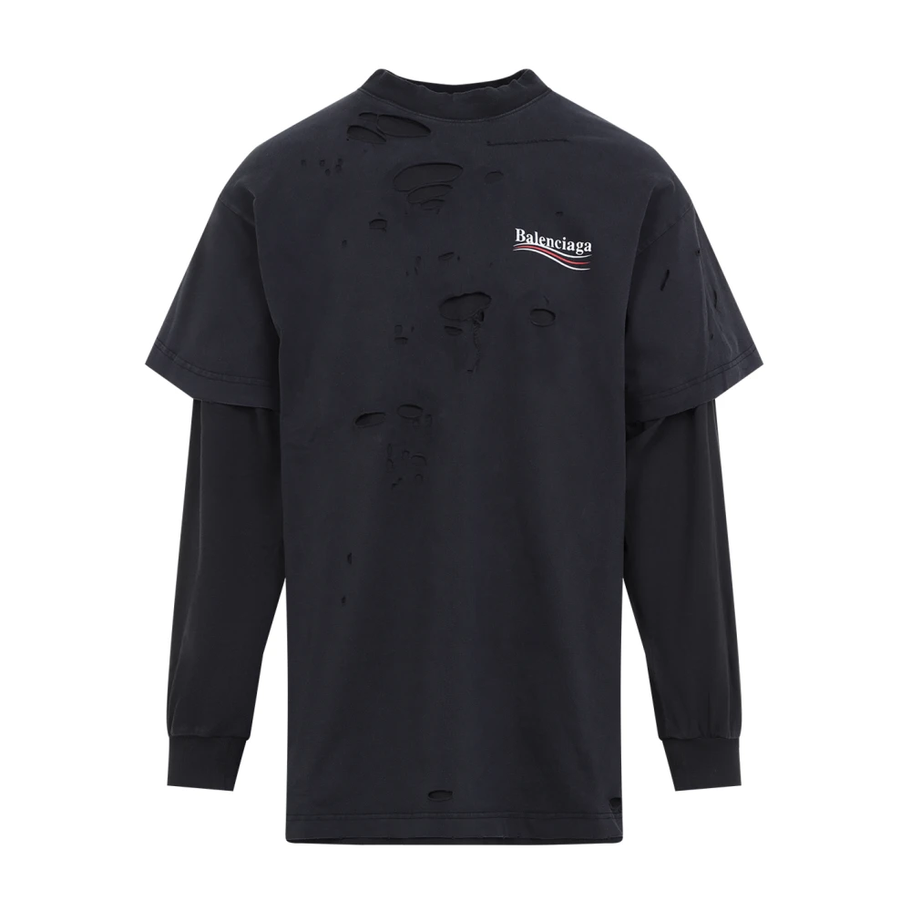 Balenciaga Layered Long Sleeve T-Shirt Black Dames