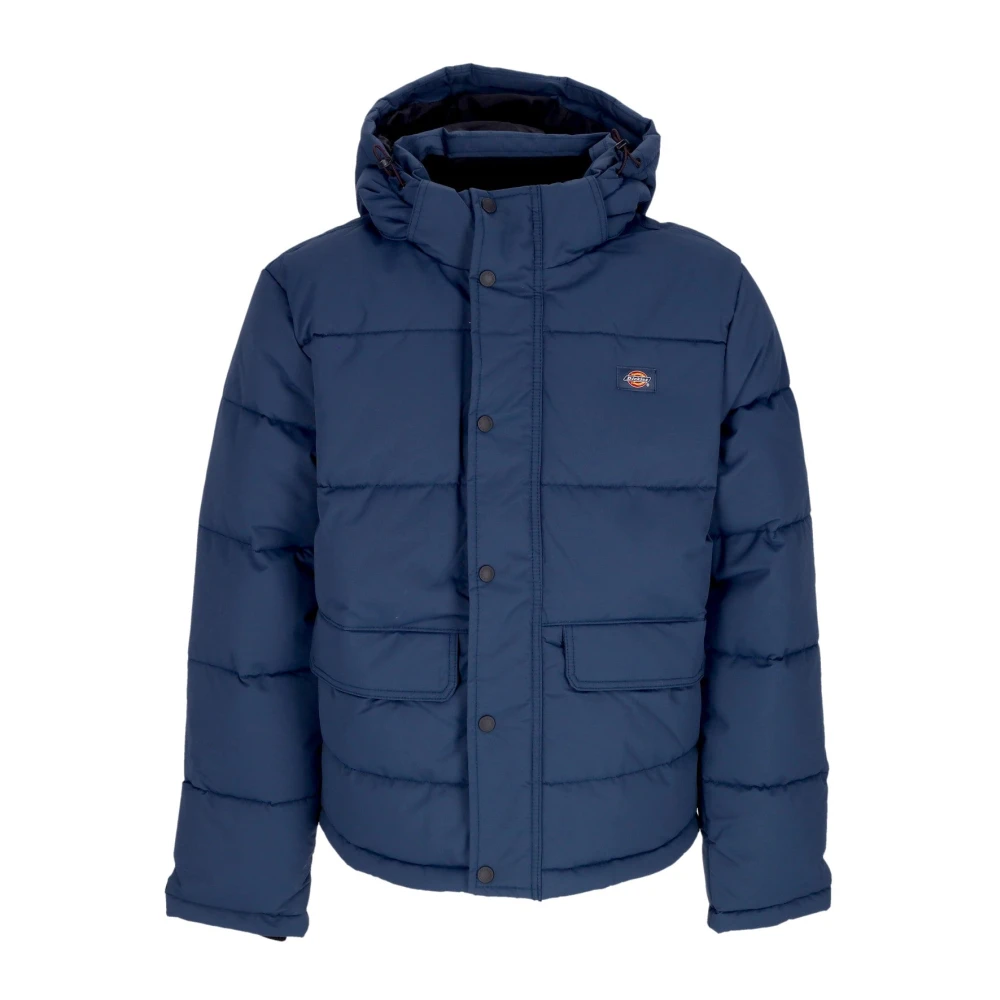 Dickies Men's Blue Puffer Jacket With Removable Hood - Winter Jackets - S - Jackets