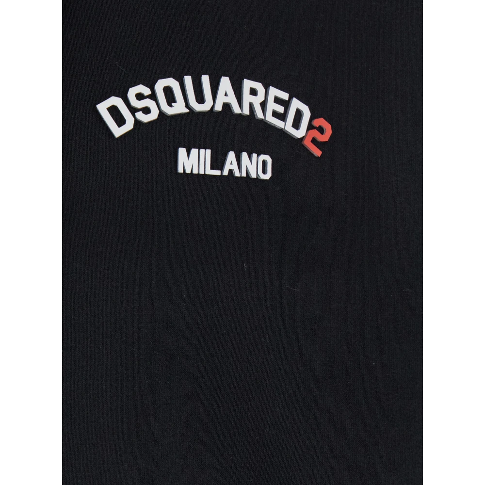 Dsquared2 Zwarte hoodie met rits en logo Black Heren