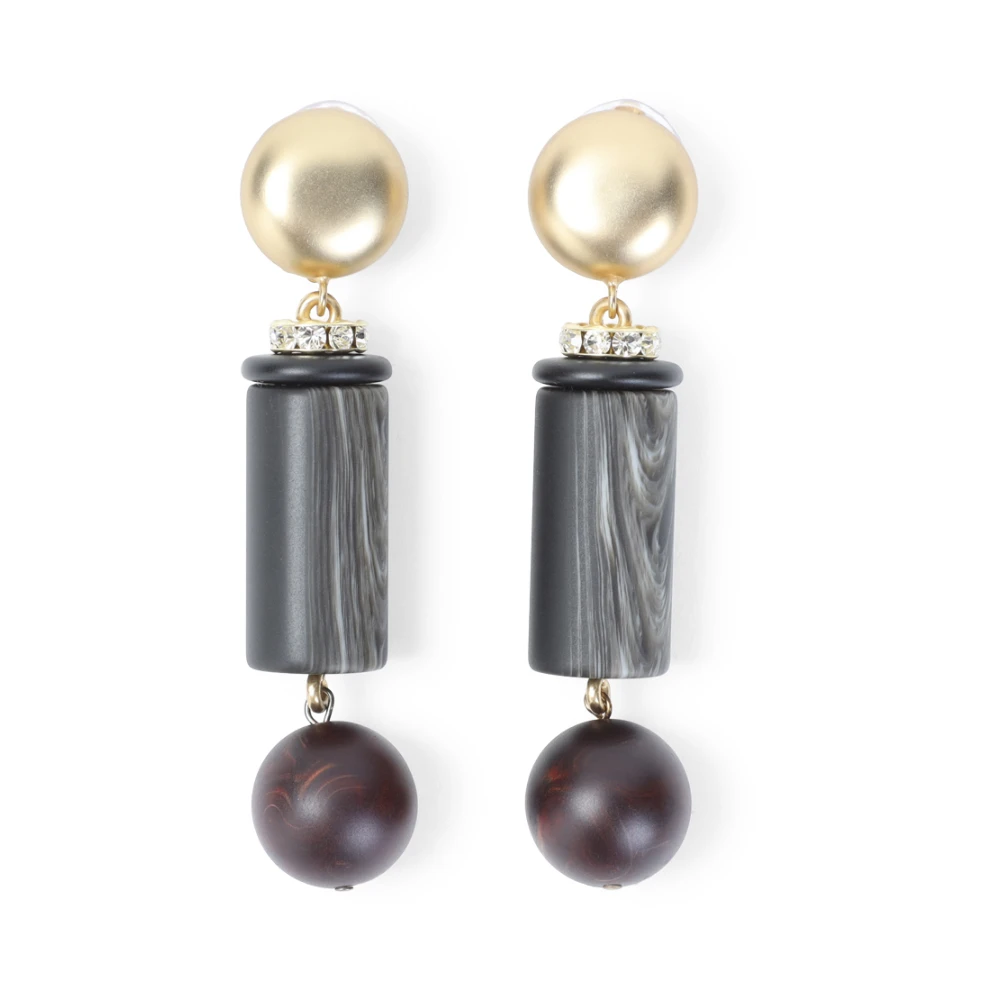Giorgio Armani Clip-On Stud Earrings - Female - Earrings - Gray - One Size - Accessories