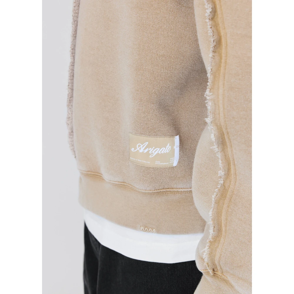 Axel Arigato Chopped Distressed Sweatshirt Brown Heren