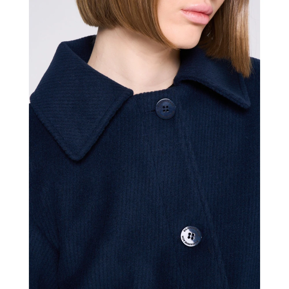 Silvian Heach Korte jas met overhemdkraag Blue Dames
