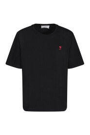 Schwarzes Baumwoll-T-Shirt mit Besticktem Logo
