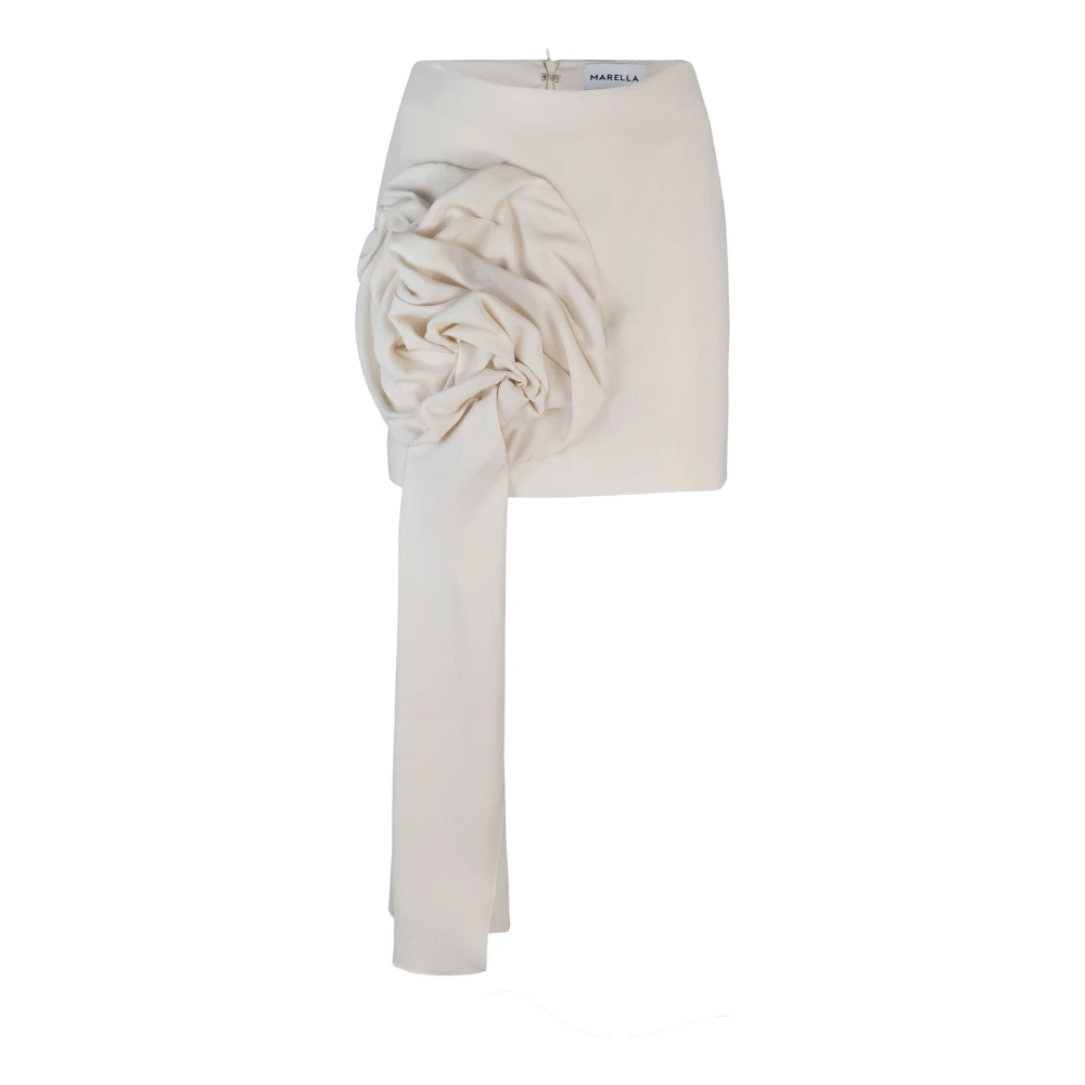 Marella Witte Mini Rok Gedrapeerd Voorzijde White Dames