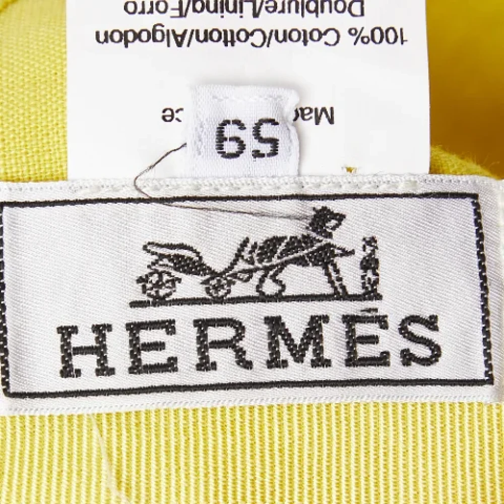 Hermès Vintage Pre-owned Cotton hats Yellow Heren