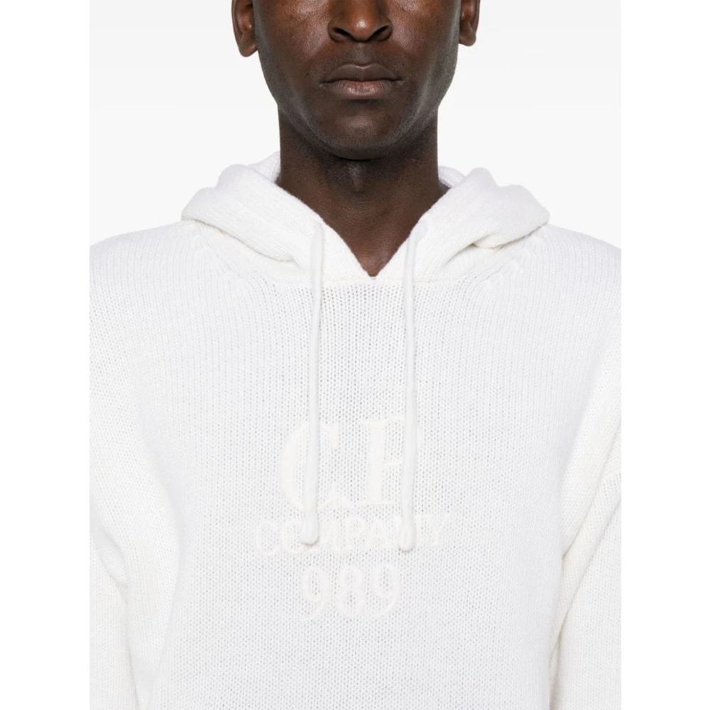 C.P. Company Hoodie van lamswol met kangoeroezak White Heren