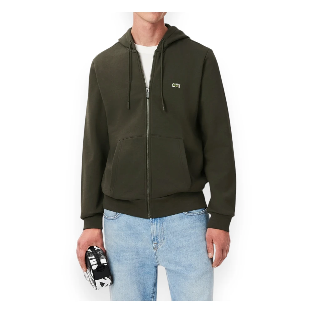 Lacoste Hoodie met rits Green Heren
